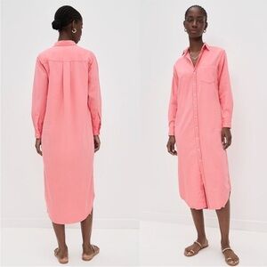 Frank & Eileen Rory Maxi Dress
Grapefruit Pink Voile Cotton Shirt Dress Size XS